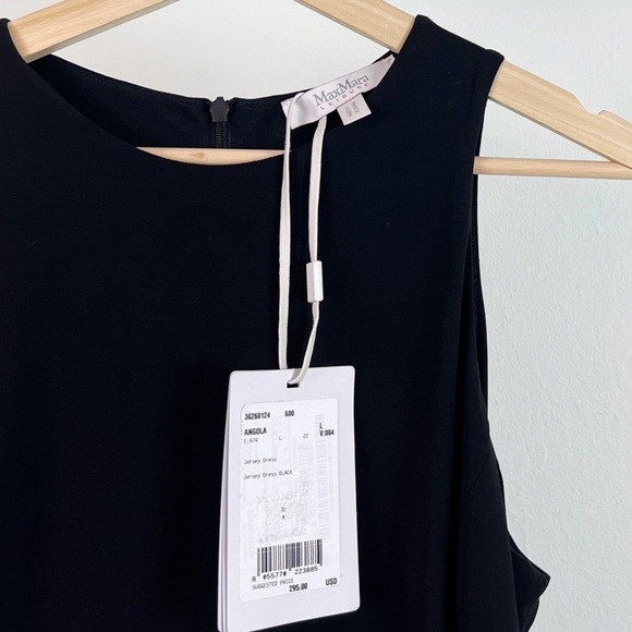 NWT MaxMara Leisure Angola Jersey Sleeveless Midi Dress in Black - Picture 6 of 8